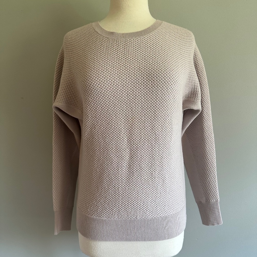 Athleta Sweater Light Taupe Knit Merino Extra Fine Wool Blend Women's Sz XXS